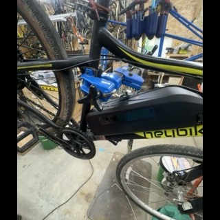 Helibike on the work stand mid controller swap